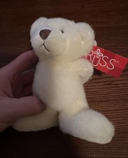 Russ Rosebud White Valentine Teddy Bear w/ Rose Big Feet Stuffed Adorable 6.5'