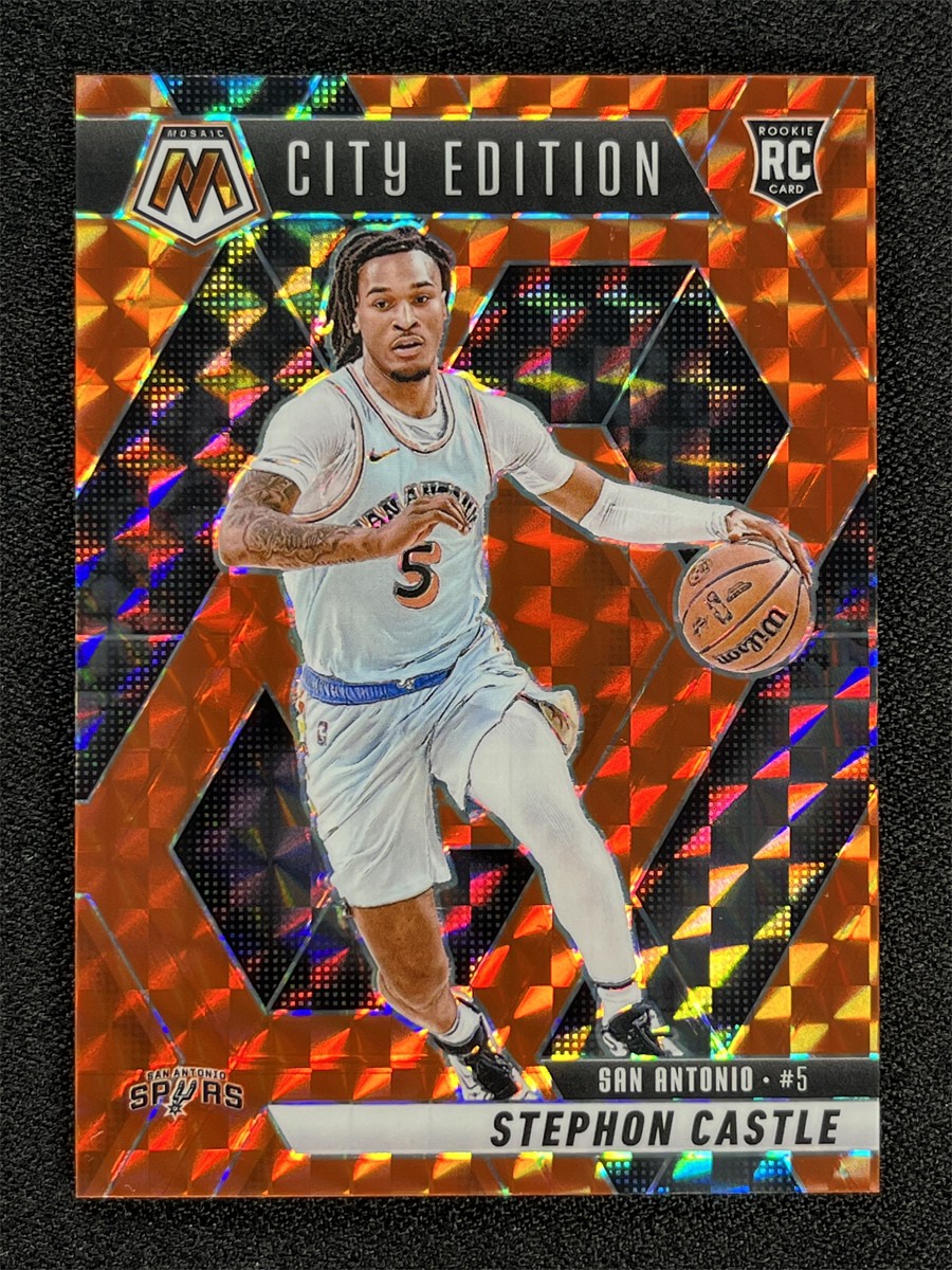 2024-25 Panini Mosaic Stephon Castle #290 Orange City Edition Rookie RC /249