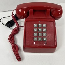 Cortelco Red Touch Tone Amplified Phone 250047-VBA-20MC Assembled USA Untested 
