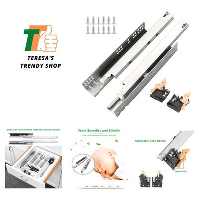 6 Pair 16 Inch Undermount Soft Close Drawer Slides,Bottom Mount Concealed 100...