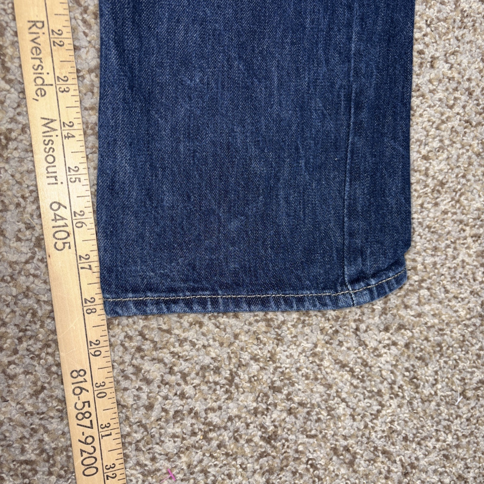 Levis Strauss 501 36x30 Fits 36x28 Button Fly Blue Denim Cotton Jeans - View 10