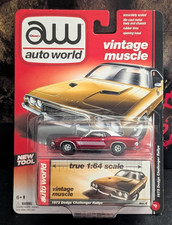 Auto World 1/64 1973 Dodge Challenger Rallye ULTRA RED CHASE Vintage Muscle 2015