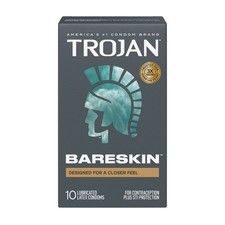 Trojan Bare Skin Lubricated Thin Latex Condoms Brass Pocket Case