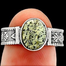 Natural Chrysotile 925 Sterling Silver Ring s.7 Jewelry R-1058