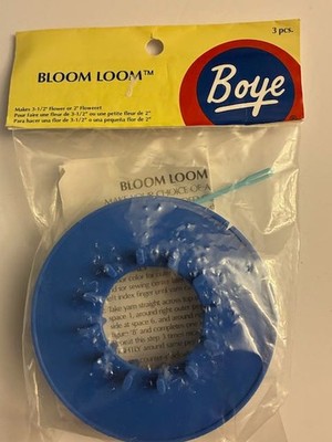 New Boye BLOOM  LOOM #7645 Makes 3 1/2'' Round Flowers Instructions Needle