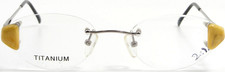 Mod. 504 02 Silver / Yellow Rimless Titanium Eyeglasses 50-20-134 Vintage NEW