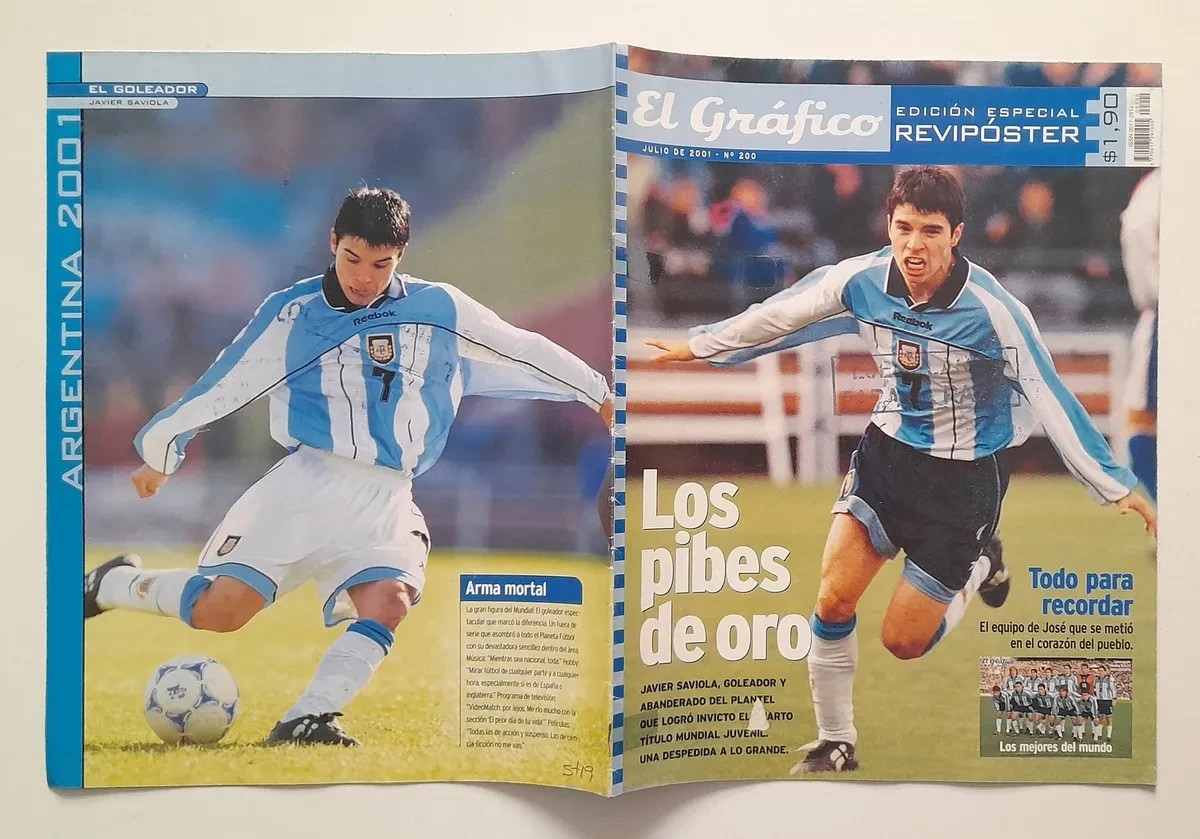 469★FIFAサッカー★javier saviola★prostars★ FIFA U-20 WORLD CUP 2001 -- SAVIOLA -- El Grafico Magazine/Poster