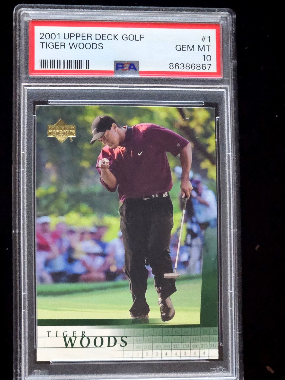 TIGER WOODS 2001 UPPER DECK GOLF #1 ROOKIE CARD RC PSA 10 GEM - Free Ship