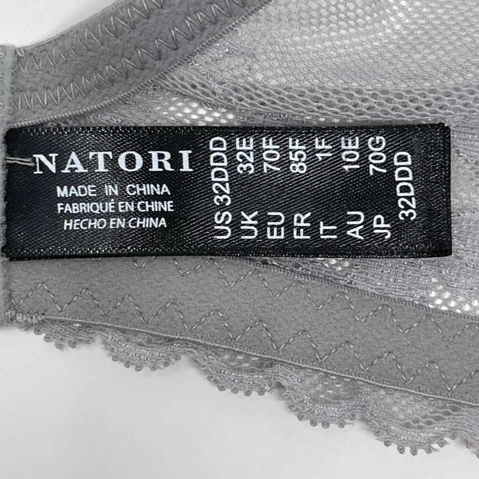 Sutiã conversível Natori 32DDD cinza renda flor de cerejeira mergulho com aro MSRP $76 - Imagem 2 de 4