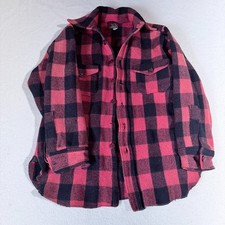 Vintage 50s Woolrich Flannel Jacket Red Black Wool Made In Usa Heavy Mens