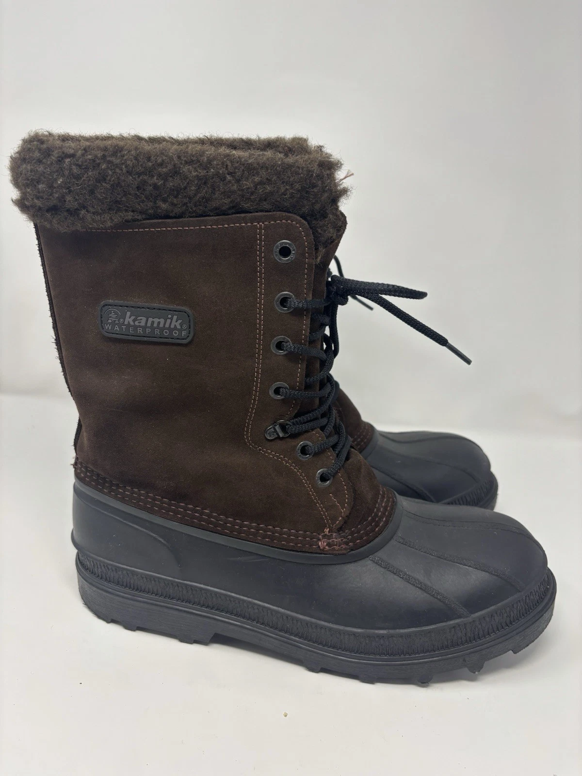 Kamik Comfort Plus Waterproof Winter Brown Leather Boots ~ Men’s Size 12