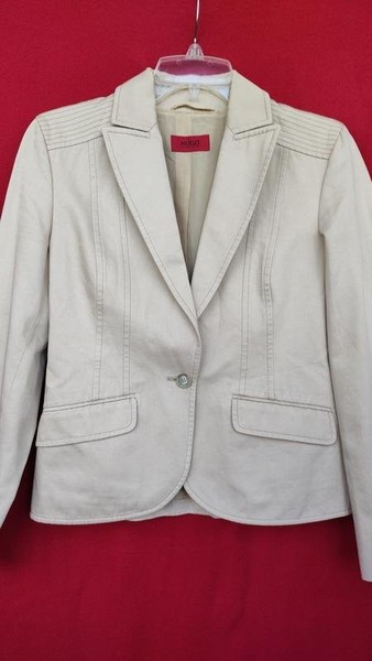 Women Hugo Boss Blazer Beige Cotton 36 / S / 44