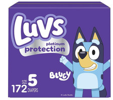 172 Count Luvs Diapers - Size 5, Bluey Disposable Baby Diapers