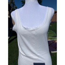 St Johns Bay Womens White Lace Trim Camisole Tank Top Size Medium NWT