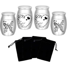 Aluminium Mini Urns Set of 4 Keepsake Urns for Ashes