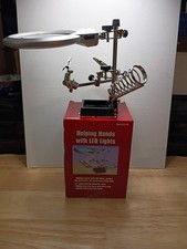Helping Hands Soldering Stand w/Magnifier Alligator Clips LED Lights 65779