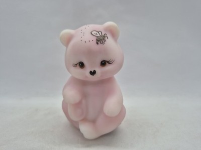 Fenton Roseline sitting Bear Hand Painted by N. Beck BEE MINE for Valentines