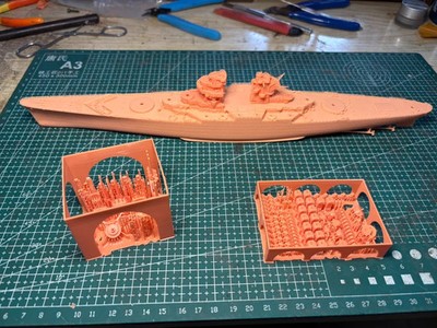3D Printed 1/700 French Navy Champagne Battleship Unpainted Model Kit！