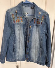 Kokopelli Southwest 100 Cotton Denim Jacket Embroidered Size Small