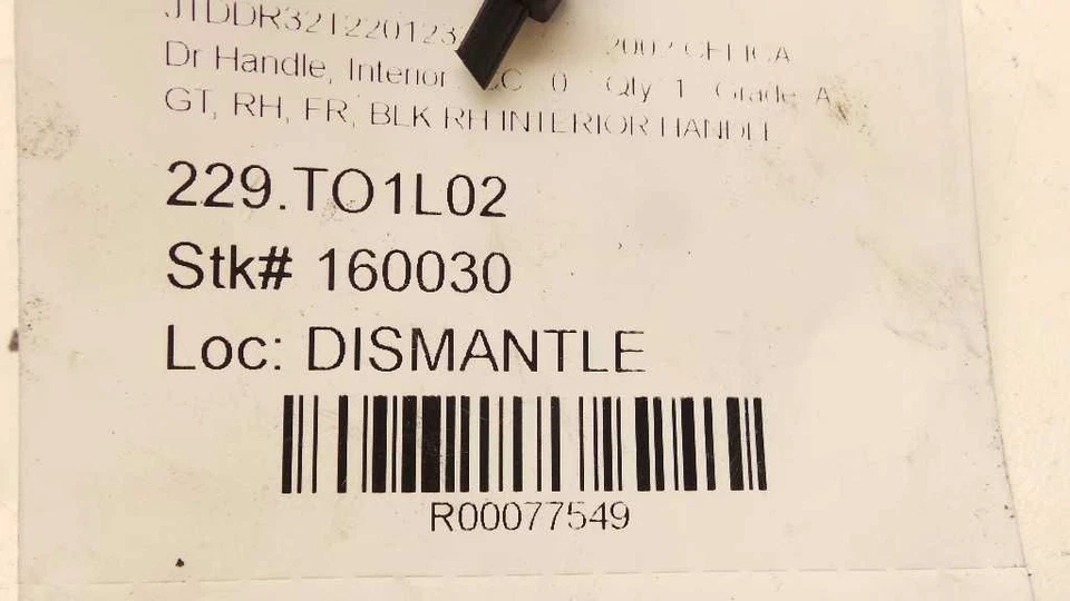 Toyota Celica GT 2002 lado del pasajero manija de puerta interior delantera  Foto 4 de 4