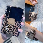 Leopard Wristband Holder Leather Case Strap For Motorola Razr+ 2025 2024 60/50