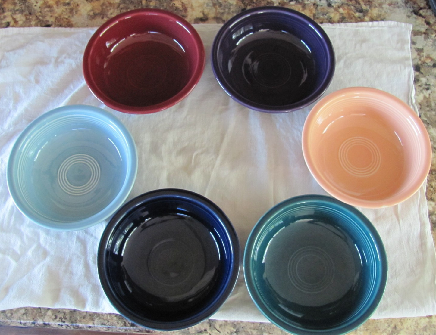 Fiesta Dinnerware Lot of 6 Multi-Color Cereal Fruit Bowls Fi
