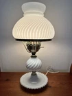 Vintage Milk Glass Lamp Swirl Design 16” Tall