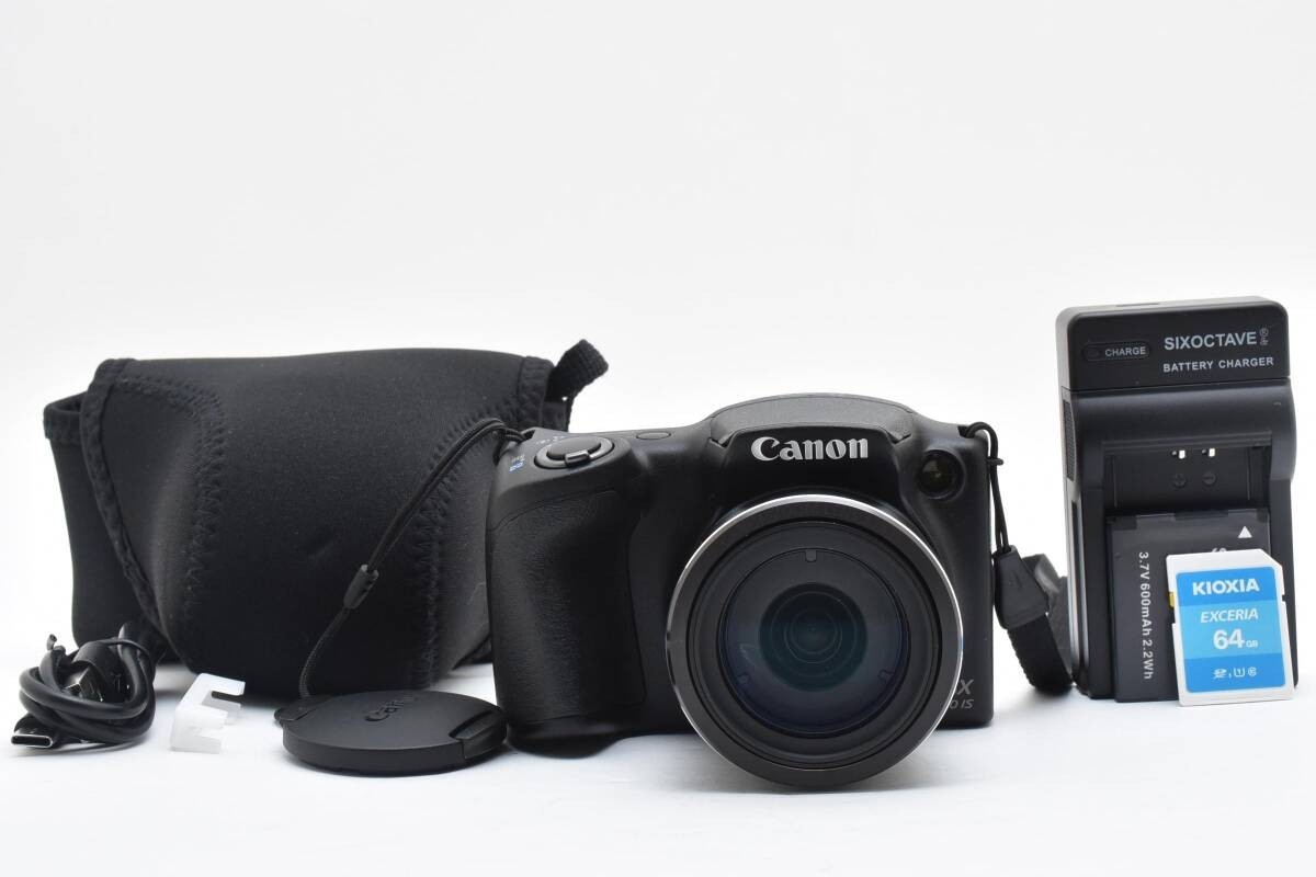 Canon PowerShot SX400 IS 16.0MP Digital Camera Black Bundle