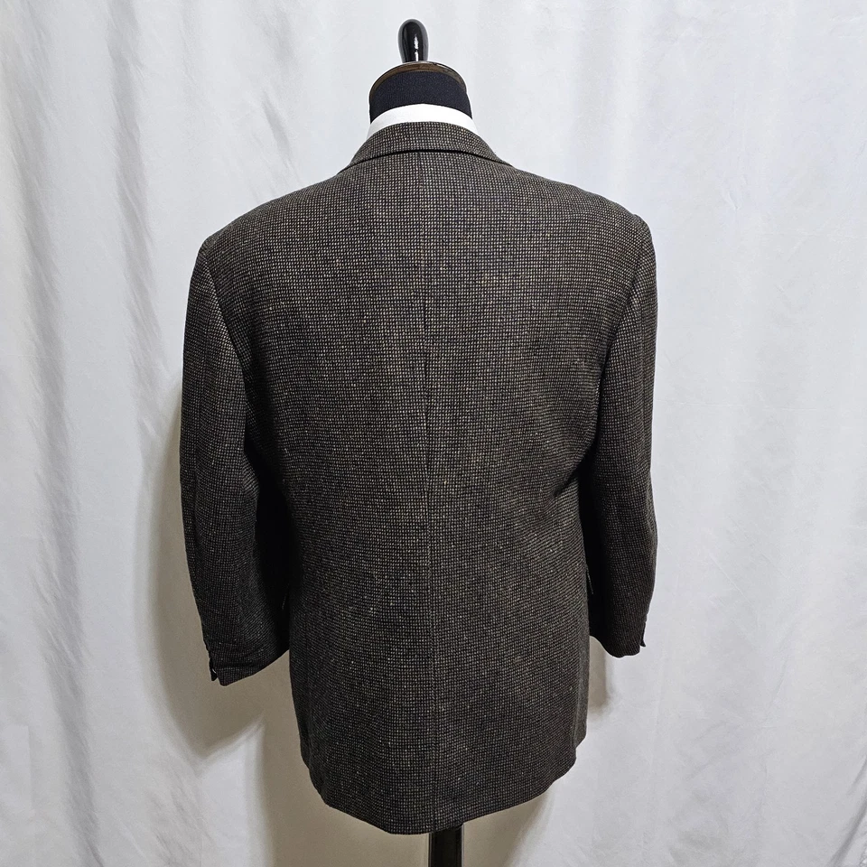 Blazer Belvest Para Hombre 44R Cachemira Abrigo Deportivo Chaqueta Cuadros Marrón Negro Azul Italia Foto 4 de 4