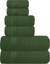Ultra Soft 6 Pack Cotton Towel Set, Contains 2 Bath Towels 28x55 inch, 2 Hand To