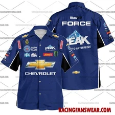 John Force NHRA Racing Uniform Apparel Clothes Hawaiian  Shirts