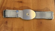 Vintage Stretch Silver Metal Scale Snake Flexible Belt with Flower 24" To 32"