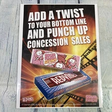 2004 Red Vines Sour Punch Candy Movie Theater Vtg Print Ad/Poster Magazine Page