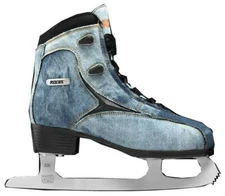 Roces Women's Denim Glamour Figure Ice Skates Lace-Up Superior Italian Navy