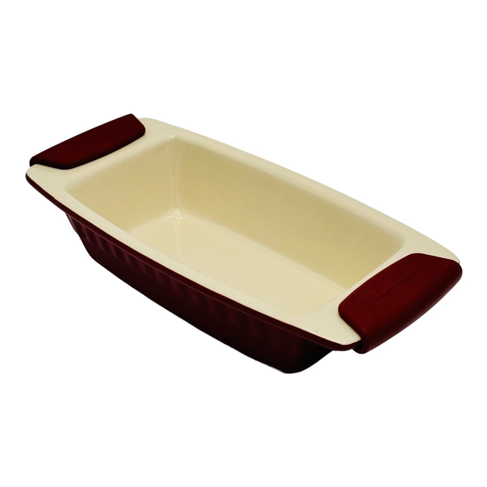 KitchenAid Loaf Pan Bread Casserole Dish Ceramic Stoneware Maroon Handle 1 Qt
Opens in a new window