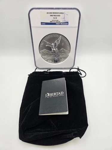 🌟 2014-Mo Mexico 1 Kilo Silver Proof-Like Libertad NGC PL70 First Releases