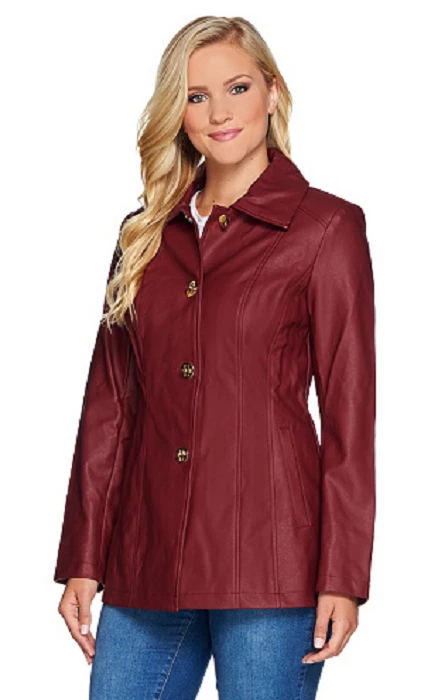 Dennis basso faux leather clearance jacket