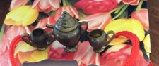 Antique Brass Dollhouse Tea Set/three pieces