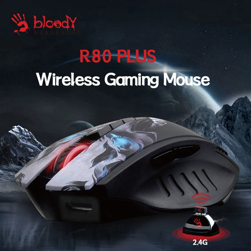 A4tech Bloody R80 PLUS 2.4G Wireless Gaming Mouse Ambidextrous Fit Mouse - Image 2 of 4