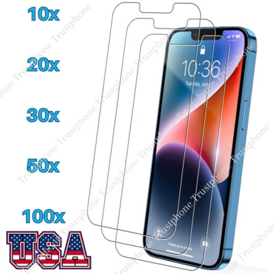 Tempered Glass Screen Protector Lot For iPhone 16 15 14 13 12 11 X XS XR 8 7 6