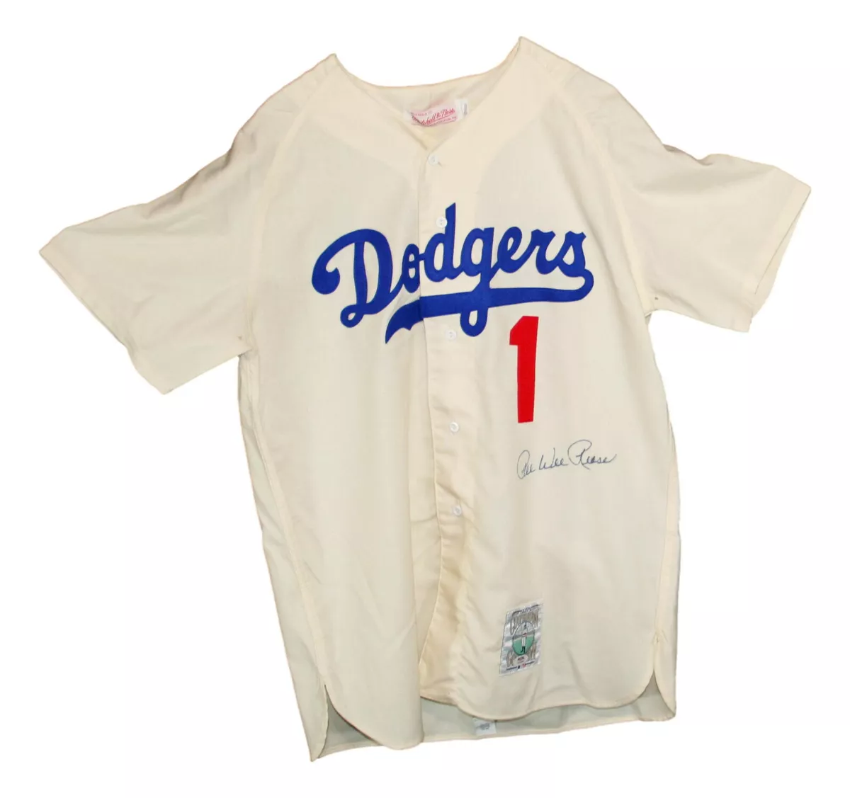 Pee Wee Reese Signed Authentic Mitchell & Ness Brooklyn Dodgers Jersey  PSA/DNA