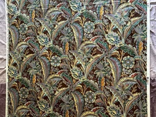 15+ Yds Vintage Cohama “TAJ” Jacobean Floral Decor Fabric 1970’s Screen Print
