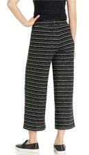 Billabong Hide Out Black & White Striped Wide Leg Cropped Pants WOMENS M ZP-4067