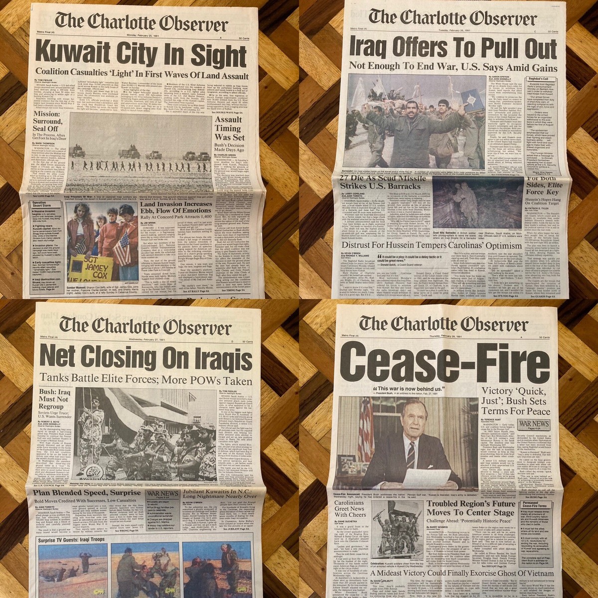 Authentic Gulf War: Operation Desert Storm 1991 Newspapers w