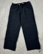 Vintage Nike Windbreaker Pants Womens XL Black Wide Leg Baggy Y2K Vented 33x31