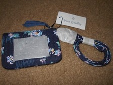 NEW Vera Bradley Zip Lanyard And ID Case Navy Garden