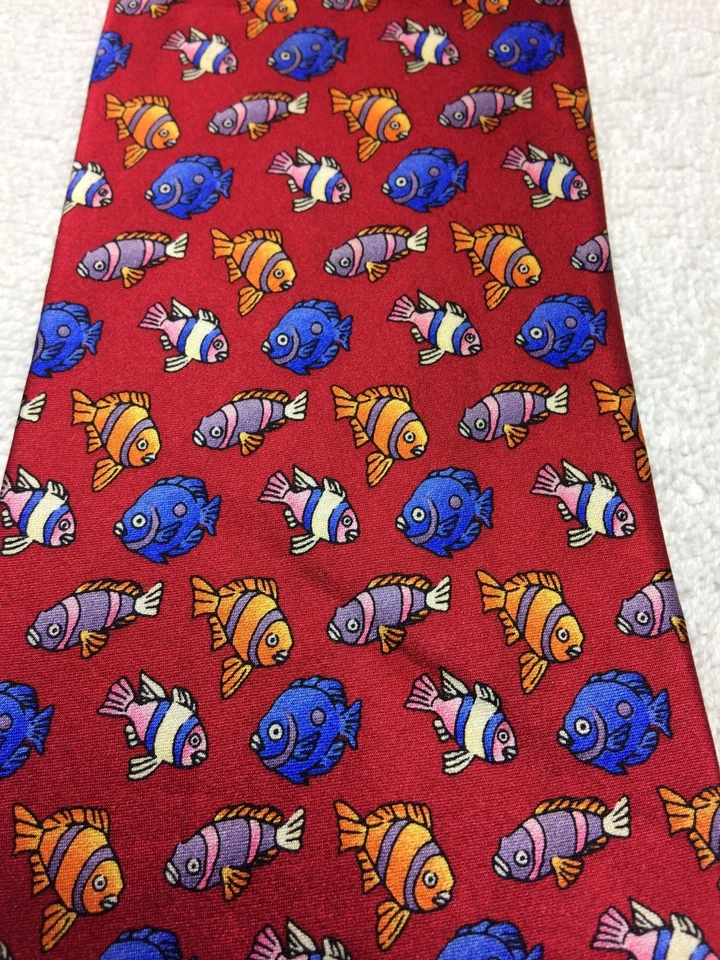 CORBATA STONEHENGE HOMBRE ROJA CON PECES DE COLORES 3,75 X 60 Foto 3 de 4