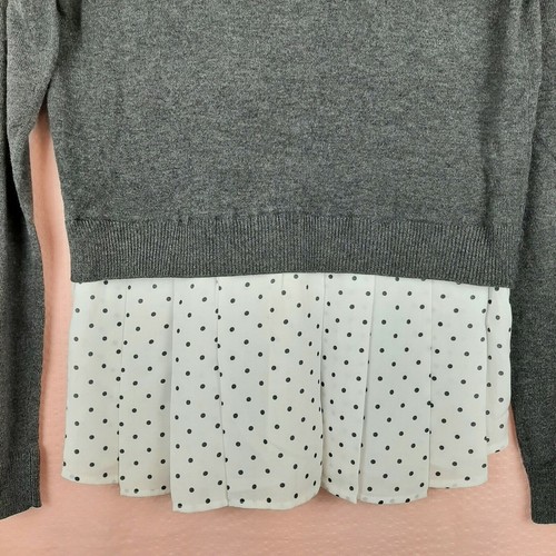 NEW Susina Women Pullover Layered Knit Soft and Cozy Polka Dot Combo Sweater XS - Picture 11 of 12