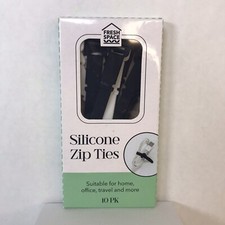  10 Pcs Reusable Silicone 4.5 in Zip Ties Cord Cable Keeper Organize