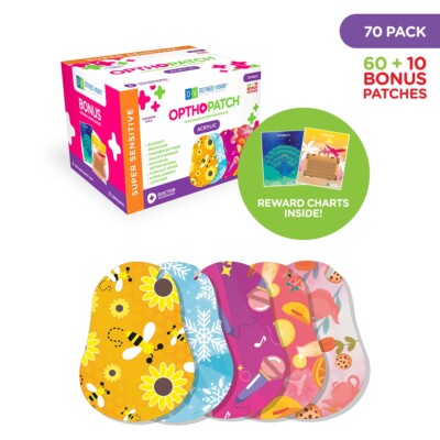 Opthopatch Extra Hypoallergenic Acrylic Adhesive Eye Patch for Kids (70 pack)